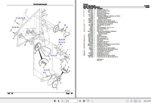 Hesston Round Baler 730 Parts Catalog 00720853 2