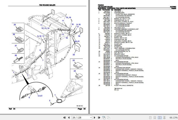 Hesston Round Baler 730 Parts Catalog 00720853 3