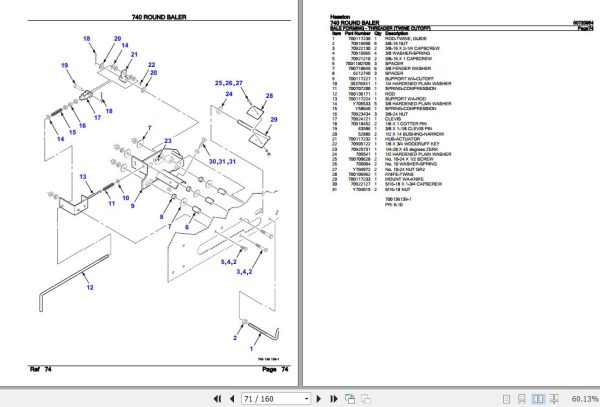 Hesston Round Baler 740 Parts Catalog 00720954 2