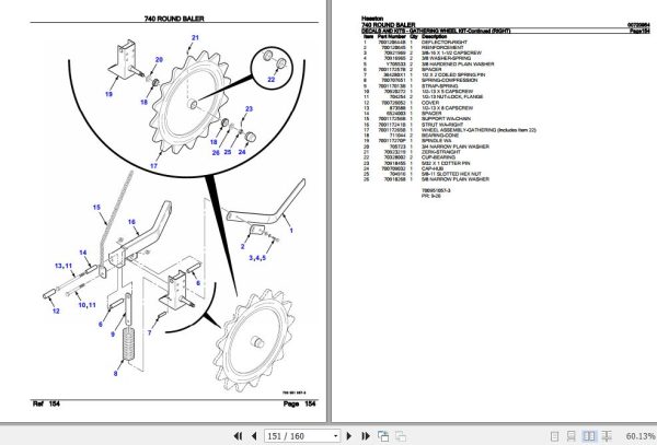 Hesston Round Baler 740 Parts Catalog 00720954 3