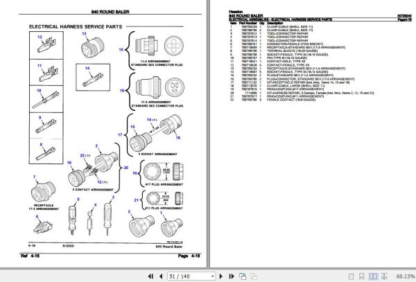 Hesston Round Baler 840 Parts Catalog 00726243 2