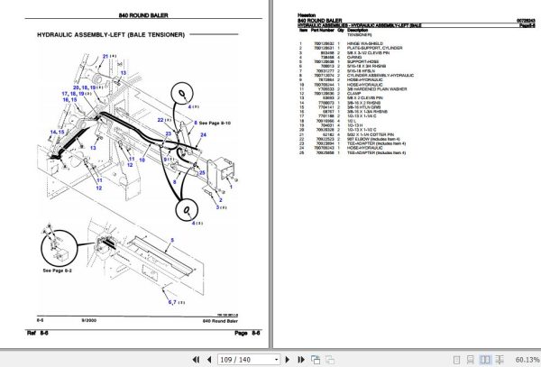 Hesston Round Baler 840 Parts Catalog 00726243 3