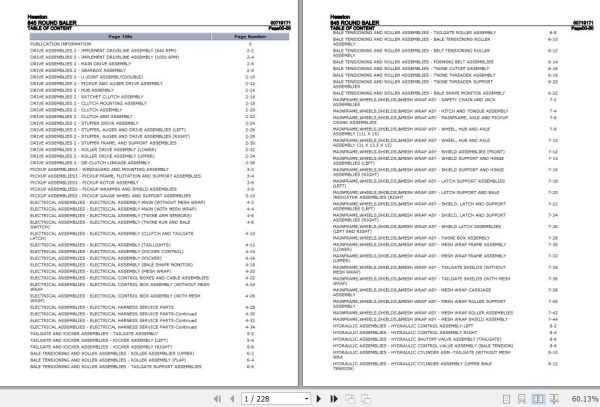 Hesston Round Baler 845 Parts Catalog 00719171 1