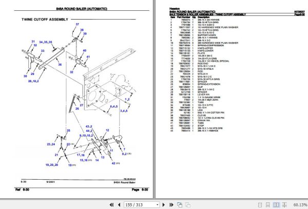 Hesston Round Baler 846A Parts Catalog 00726237 3