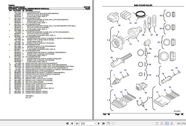 Hesston Round Baler 946A Parts Catalog 00721489 3