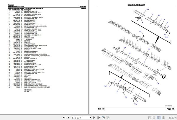 Hesston Round Baler 956A Parts Catalog 00721492 3