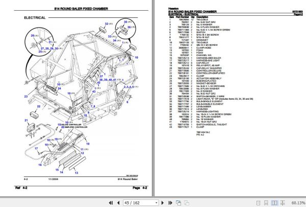 Hesston Round Baler Fixed Chamber 814 Parts Catalog 00721553 2