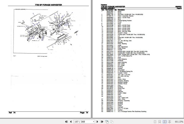 Hesston SP Forage Harvester 7730 Parts Catalog 09900301 2
