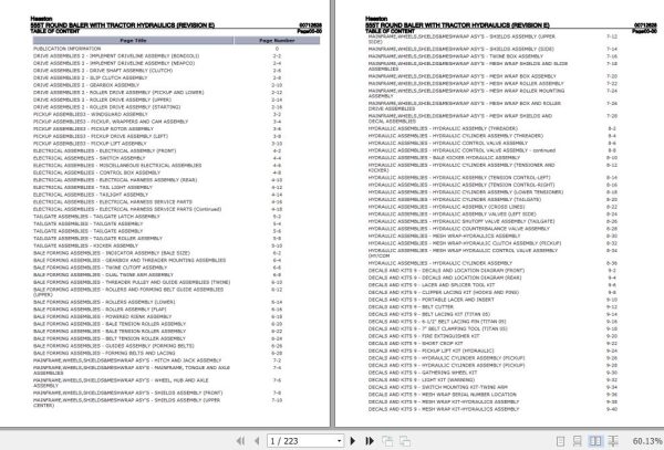 Hesston Tractor Hydraulics Round Baler 555T Parts Catalog 00712628 1