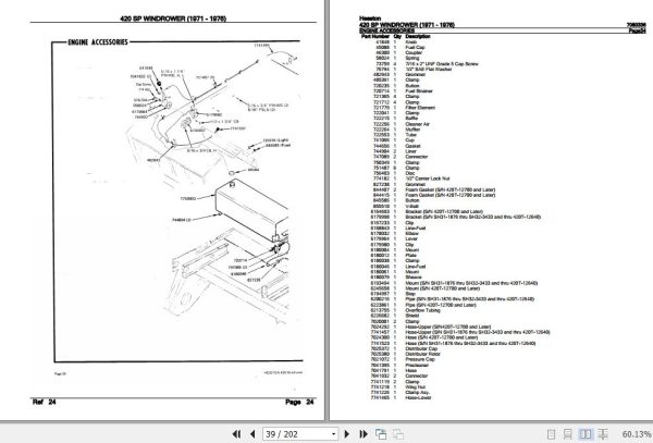 Hesston Windrower 420SP Parts Catalog 7080336 3