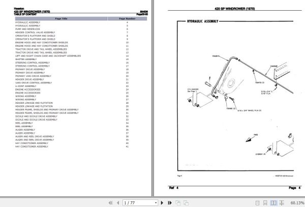 Hesston Windrower 420SP Parts Catalog 884536 1