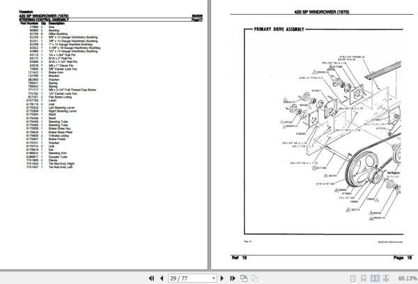 Hesston Windrower 420SP Parts Catalog 884536 2