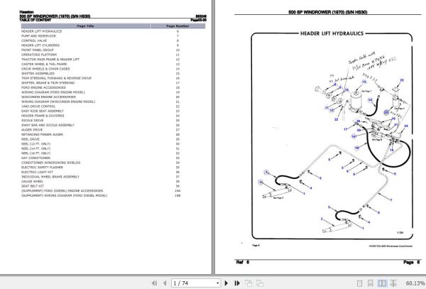 Hesston Windrower 500SP Parts Catalog 883249 1