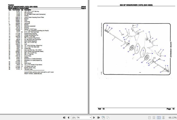 Hesston Windrower 500SP Parts Catalog 883249 2