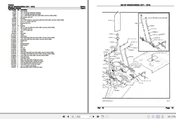 Hesston Windrower 520SP Parts Catalog 7080344 2