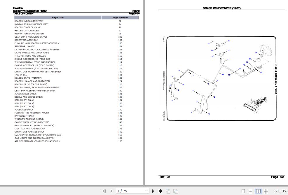 Hesston Windrower 600SP Parts Catalog 783712 1