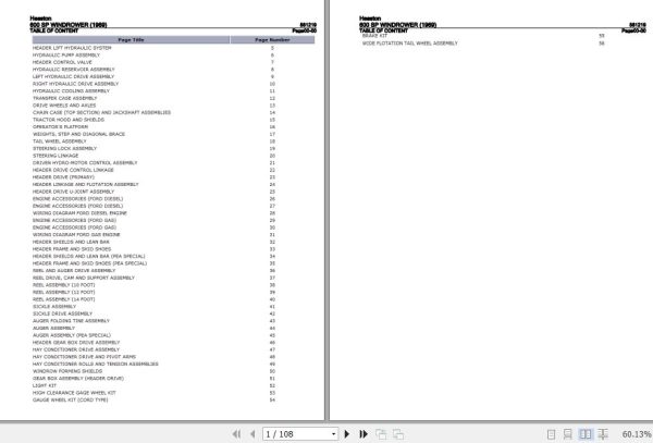Hesston Windrower 600SP Parts Catalog 881219 1