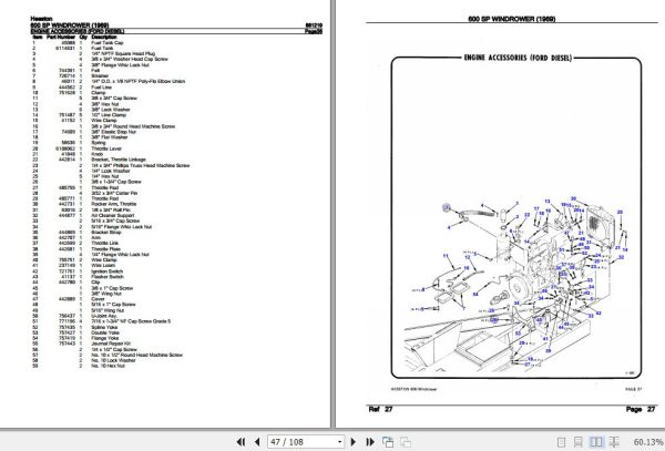 Hesston Windrower 600SP Parts Catalog 881219 3