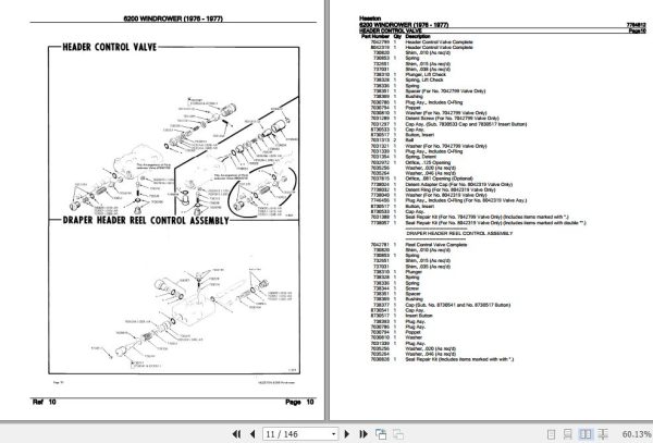 Hesston Windrower 6200 Parts Catalog 7784812 2