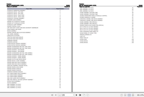 Hesston Windrower 620SP Parts Catalog 883363 1