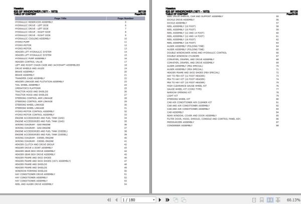 Hesston Windrower 620SP Parts Catalog 887125 1