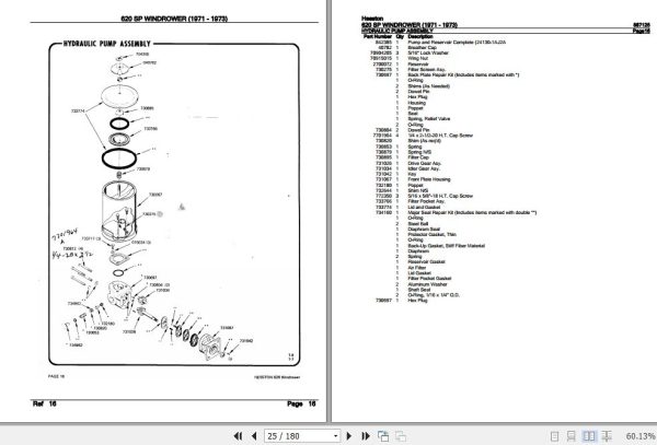 Hesston Windrower 620SP Parts Catalog 887125 2