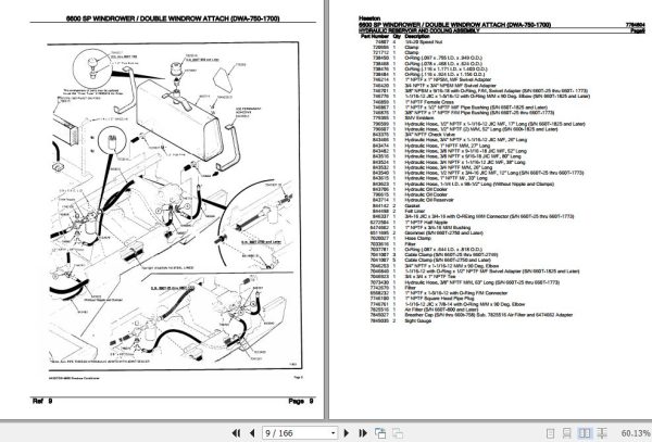 Hesston Windrower 6600SP Double Windrow Attach Parts Catalog 7784804 2