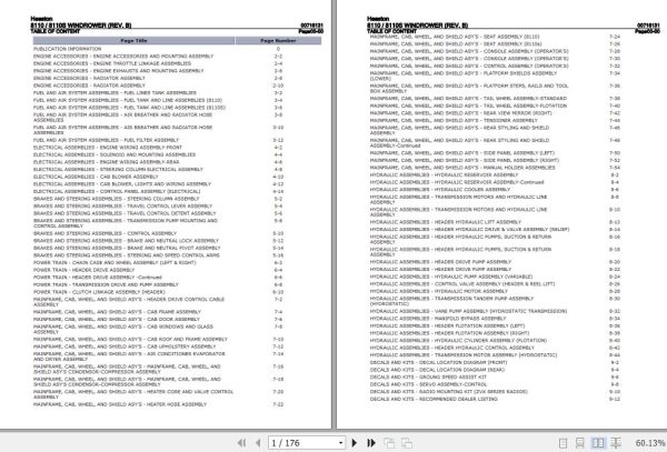 Hesston Windrower 8110 8110S Parts Catalog 00716131 1