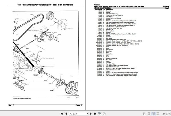 Hesston Windrower Tractor 6450 6455 Parts Catalog 00704720 2