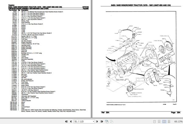 Hesston Windrower Tractor 6450 6455 Parts Catalog 00704720 3
