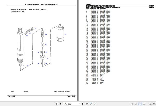 Hesston Windrower Tractor 8100 Parts Catalog 00708879 2