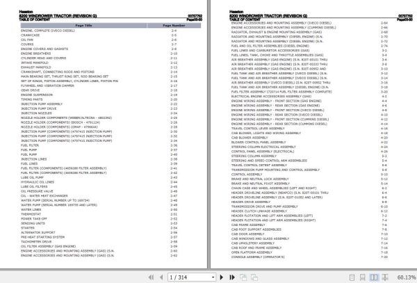 Hesston Windrower Tractor 8200 Parts Catalog 00707702 1