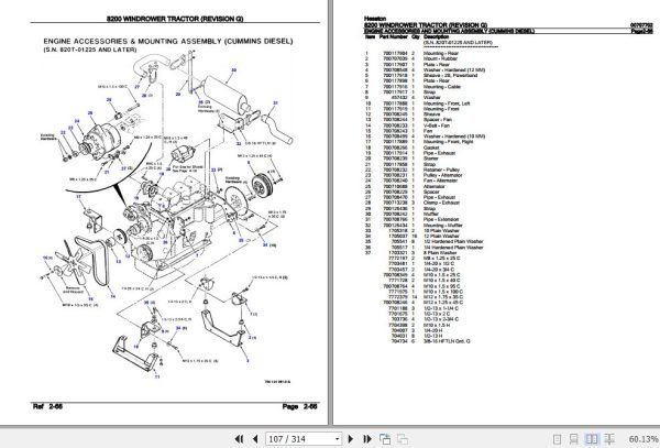 Hesston Windrower Tractor 8200 Parts Catalog 00707702 3