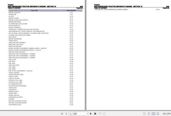 Hesston Windrower Tractor 8400 Parts Catalog 8400 1