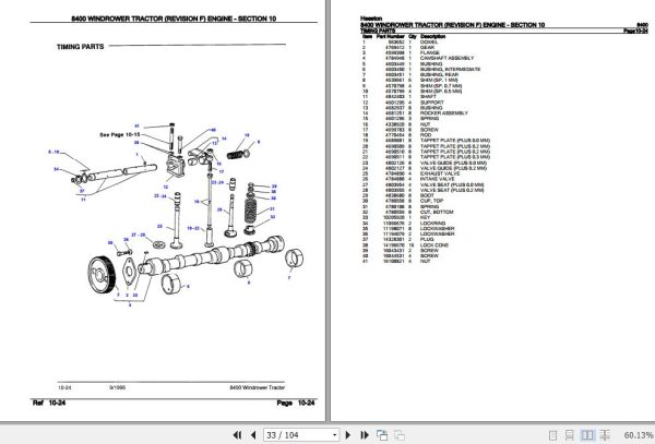 Hesston Windrower Tractor 8400 Parts Catalog 8400 2