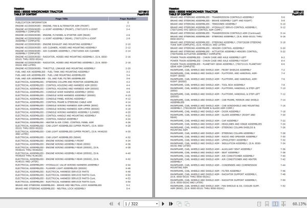 Hesston Windrower Tractor 8550 8550S Parts Catalog 00718812 1