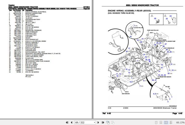 Hesston Windrower Tractor 8550 8550S Parts Catalog 00718812 2