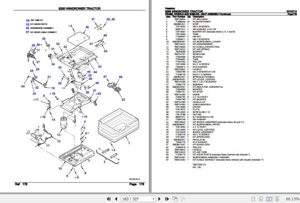 Hesston Windrower Tractor 9260 Parts Catalog 00722713 3