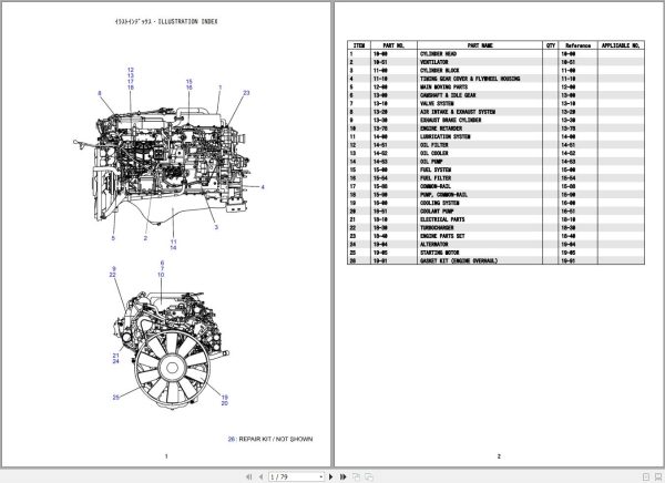 Hino Engine E13CUV KSFA Parts Catalog 1