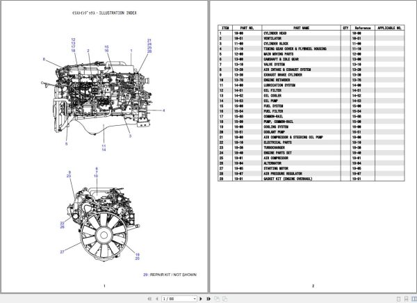 Hino Engine E13CUV KSFC Parts Catalog 1