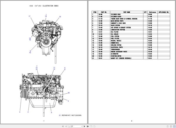 Hino Engine J08ETM KSFA Parts Catalog 1
