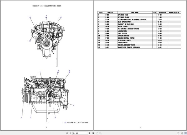 Hino Engine J08EUV KSFD Parts Catalog 1