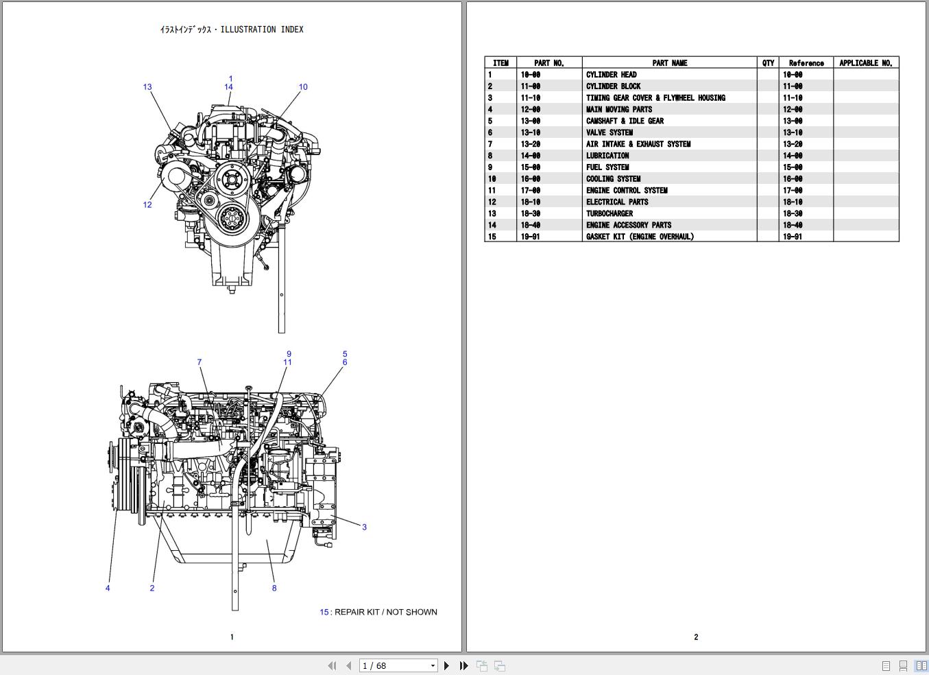 Hino Engine J08EUV KSFD Parts Catalog 1