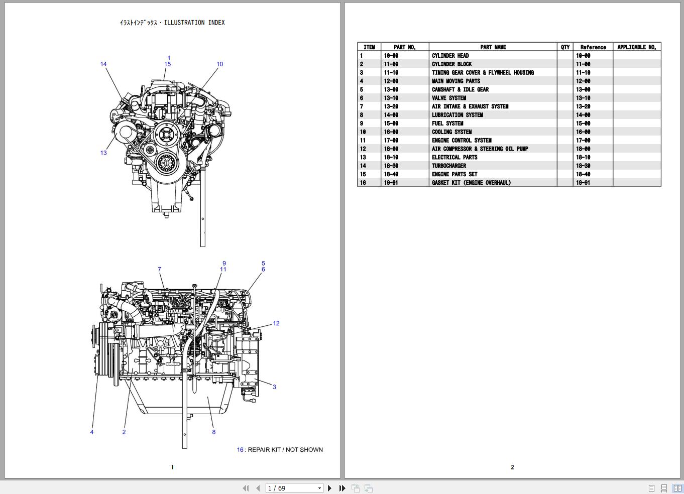 Hino Engine J08EUV KSFE Parts Catalog 1