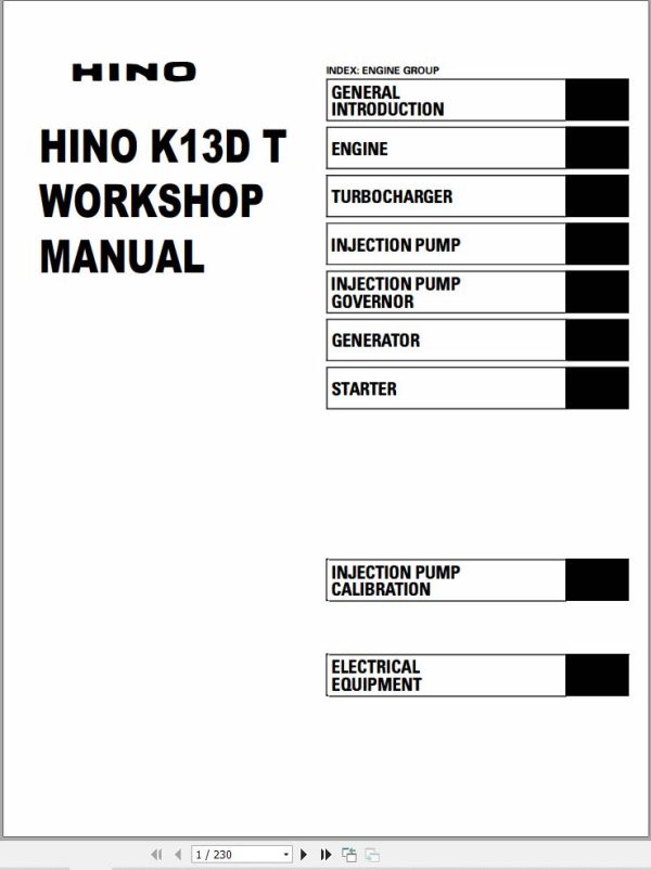 Hino Engine K13D T Workshop Manual 1