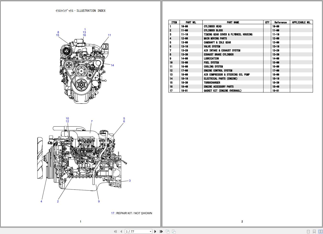 Hino Engine P11CVH KSFC Parts Catalog 1