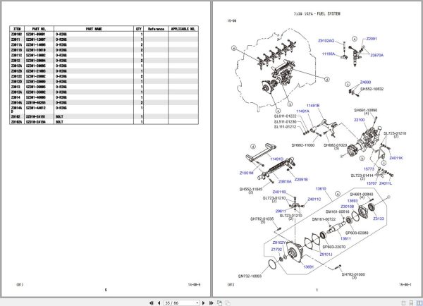 Hino Engine P11CVN KSFD Parts Catalog 2
