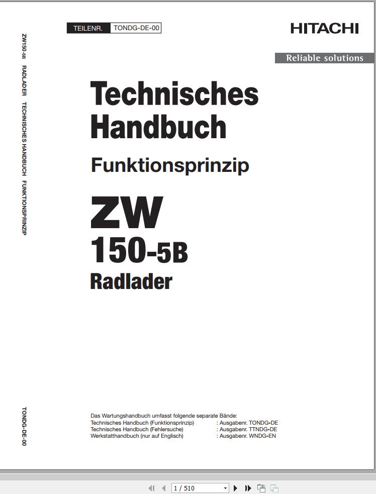 Hitachi Construction Machinery 2024 Collection Technical Manual DE 1