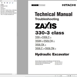 Hitachi Hydraulic Excavator ZX330 3 Class Technical Manual and Diagrams 1