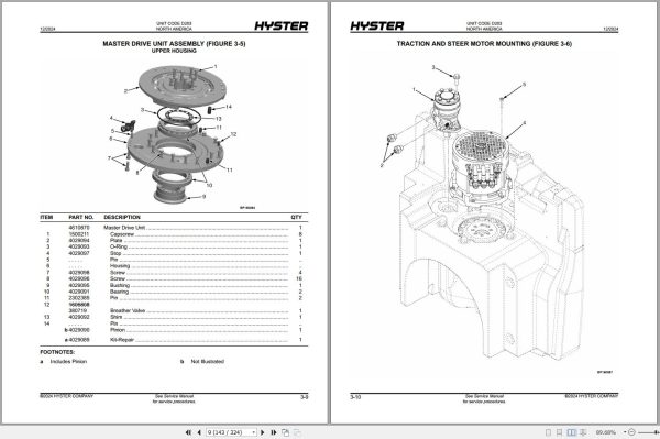 Hyster Forklift A25XNT A30NXT D203 Parts Catalog 4091698 2